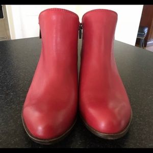 Lucky Brand Red Leather Ankle Boots Size 12 - Gorgeous!